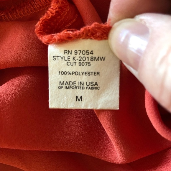 Krisa Draped Cowl Neck Tank Top With Side Tie Bow Orange Medium - Picture 8 of 10